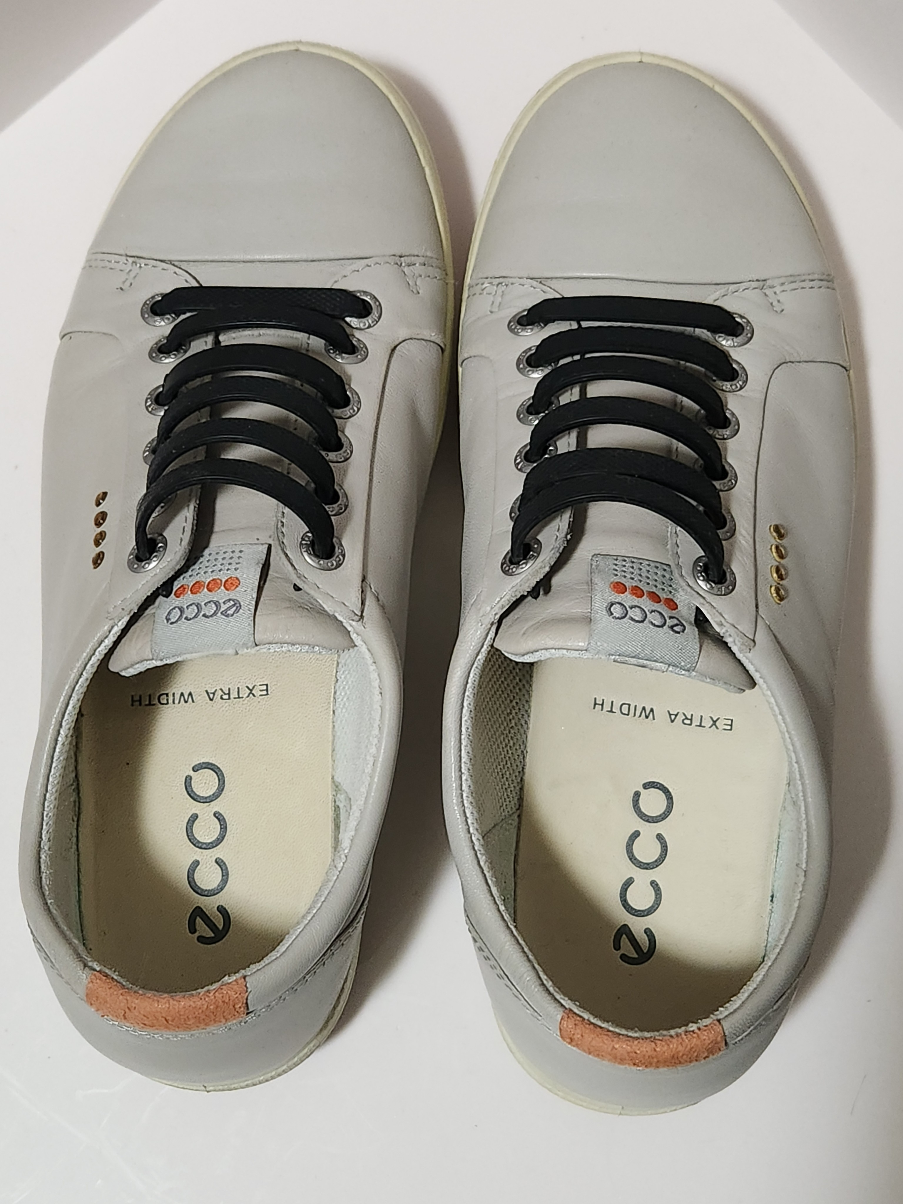 Ecco Hydromax Leather Golf Shoes Gray Women Extra Width Size 36